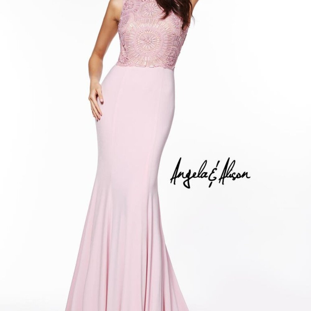 NWT Angela & Alison Blush Pink Gown, Style # 51086, Sz 6